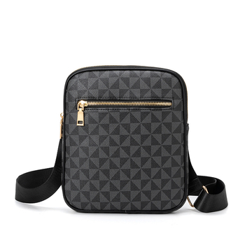 Muška crossbody torba — ulični stil, PVC materijal, ultra lagana, geometrijski uzorak, privatna marka dostupna