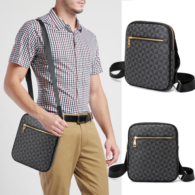 Muška crossbody torba — ulični stil, PVC materijal, ultra lagana, geometrijski uzorak, privatna marka dostupna