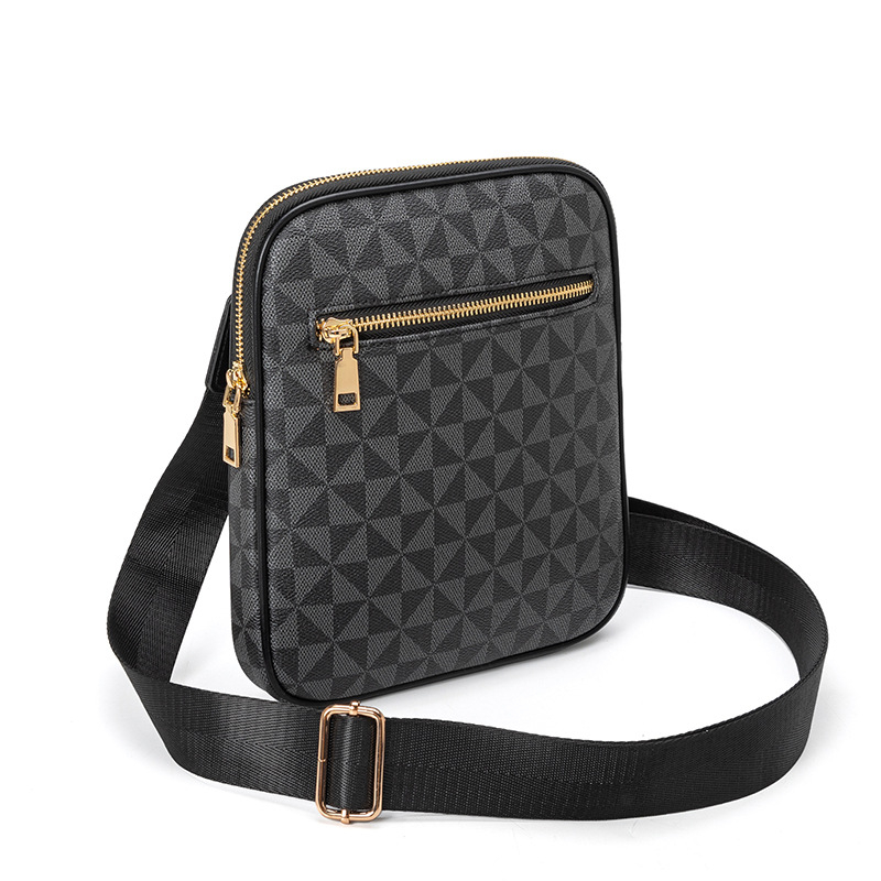 Muška crossbody torba — ulični stil, PVC materijal, ultra lagana, geometrijski uzorak, privatna marka dostupna