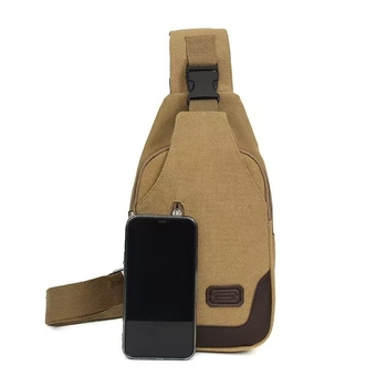 Muška platnena crossbody torba, ulični stil, prozračna podstava od poliester materijala, svakodnevna upotreba