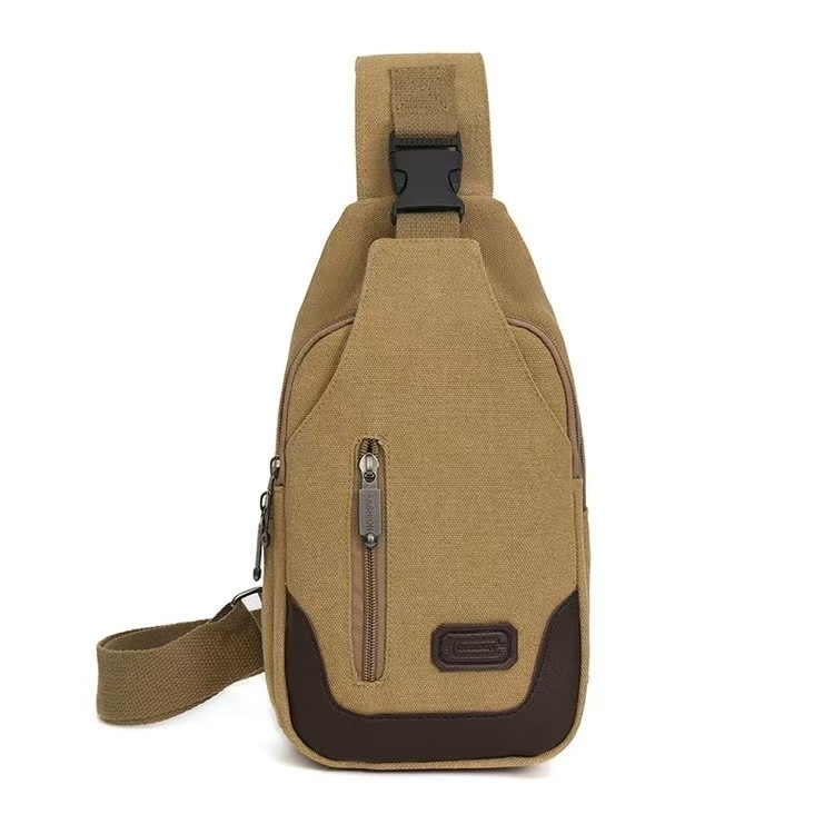 Muška platnena crossbody torba, ulični stil, prozračna podstava od poliester materijala, svakodnevna upotreba