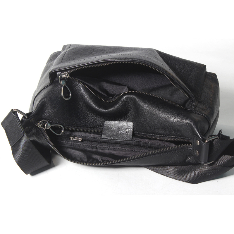 Muška crossbody torba za ramena, horizontalni kvadratni oblik, koža prvog sloja govedine, biljno obrađena koža, zatvarač