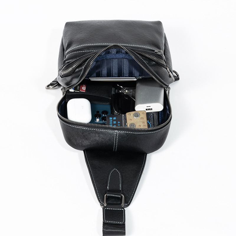 Muška kožna crossbody torba, velika kapaciteta, koža prve klase goveđa, poslovno putovanje, više pretinaca
