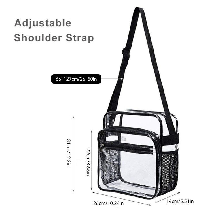Prozirna PVC crossbody torba za putovanje, muška torba preko ramena