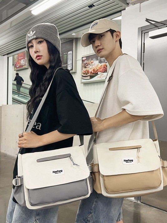 Muška crossbody torba od najlona, minimalistički dizajn, vodootporna, ultralagana, otporna na habanje, kompatibilna s 10-inčnim laptopom, zaštita kičmene, za svakodnevnu upotrebu