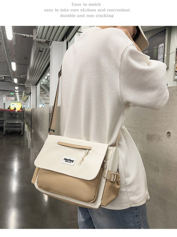 Muška crossbody torba od najlona, minimalistički dizajn, vodootporna, ultralagana, otporna na habanje, kompatibilna s 10-inčnim laptopom, zaštita kičmene, za svakodnevnu upotrebu