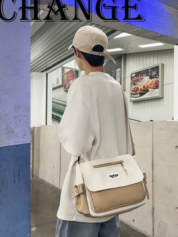 Muška crossbody torba od najlona, minimalistički dizajn, vodootporna, ultralagana, otporna na habanje, kompatibilna s 10-inčnim laptopom, zaštita kičmene, za svakodnevnu upotrebu