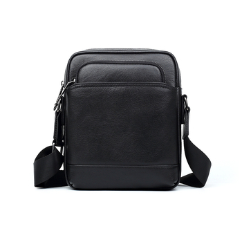 Muška torba preko ramena s crossbody remenom — koža prvog sloja tele, podstava od poliestera, Bolio, urbani minimalistički stil