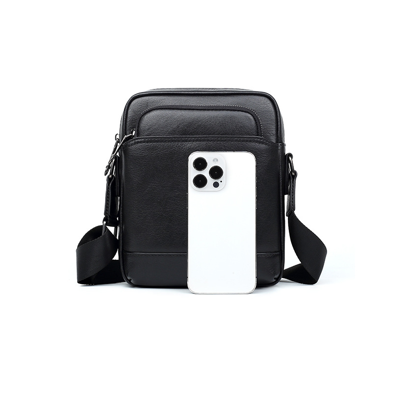 Muška torba preko ramena s crossbody remenom — koža prvog sloja tele, podstava od poliestera, Bolio, urbani minimalistički stil