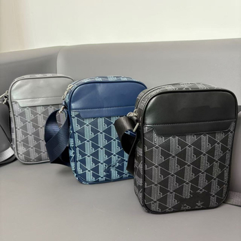 Muška vertikalna crossbody torbica, PU materijal, vodootporna, otporna na habanje, geometrijski uzorak, PU podstava, za poslovna putovanja