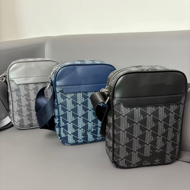 Muška vertikalna crossbody torbica, PU materijal, vodootporna, otporna na habanje, geometrijski uzorak, PU podstava, za poslovna putovanja