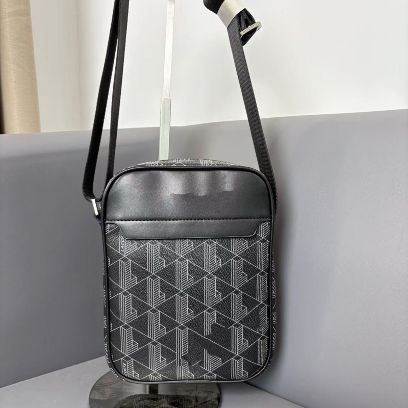 Muška vertikalna crossbody torbica, PU materijal, vodootporna, otporna na habanje, geometrijski uzorak, PU podstava, za poslovna putovanja