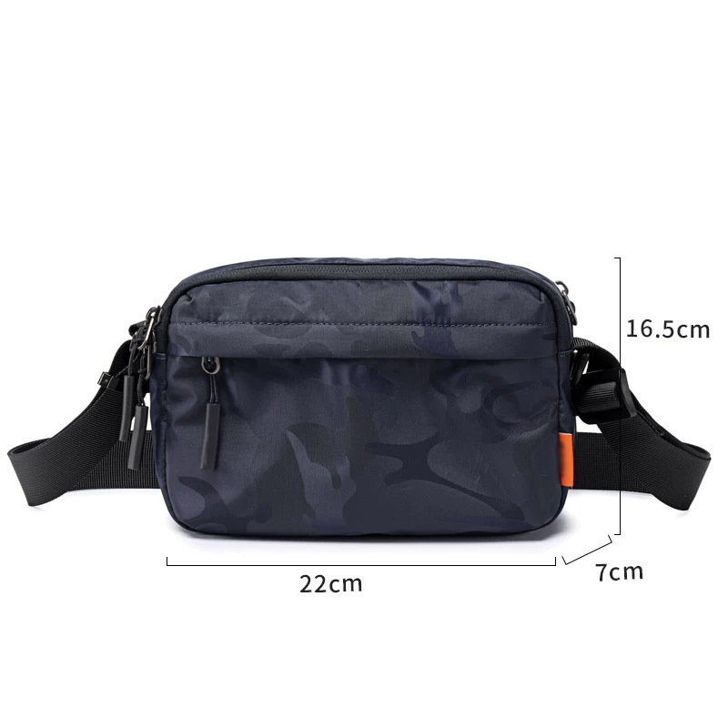 Muška crossbody torba — Najlon, Kamuflaža, Gradska jednostavnost, Poliester podstava, Zimska sezona 2025