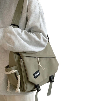 Muška crossbody torba za preko ramena, najlon, vodootporna, velika kapaciteta, podstava od poliestera, gradski stil