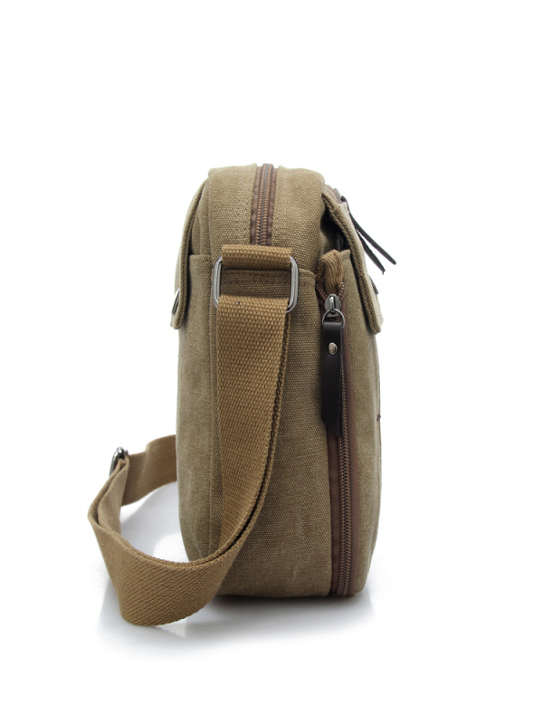 Muška crossbody torba - platnena, prozračna, Mengsi Wei, jednostavan uzorak