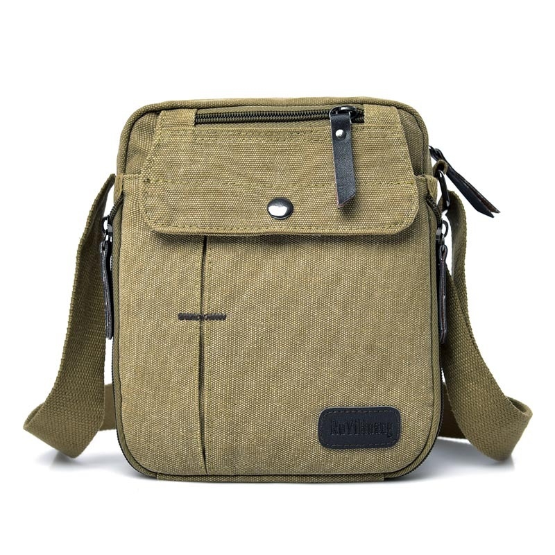 Muška crossbody torba - platnena, prozračna, Mengsi Wei, jednostavan uzorak
