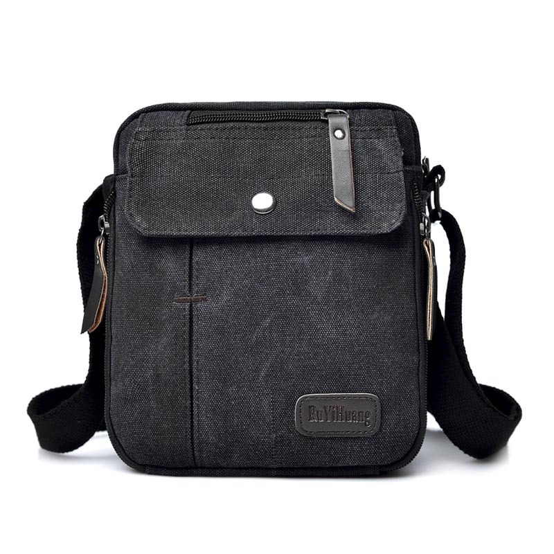 Muška crossbody torba - platnena, prozračna, Mengsi Wei, jednostavan uzorak