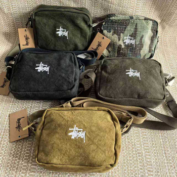 Geantă crossbody pentru bărbați din pânză, model cu litere, căptușeală poliester, primăvara 2024