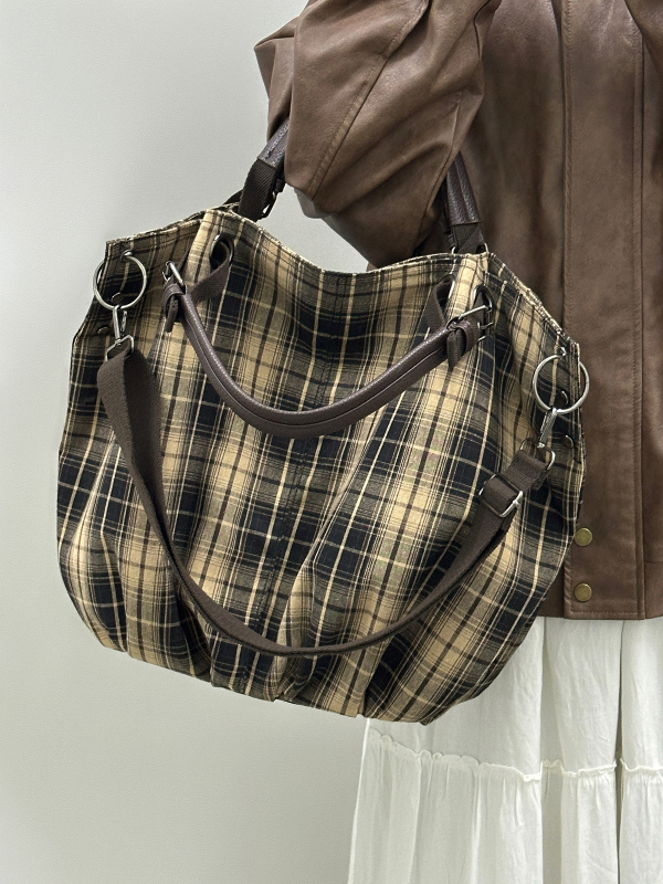 Muška platnena crossbody torba, velika kapaciteta, višefunkcionalna, jednobojni uzorak, proljeće 2024