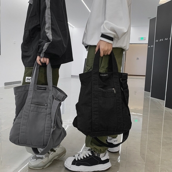 Muška platnena crossbody torba — platno, jednobojni uzorak, Canvas Crossbody Tote, Rui Camp
