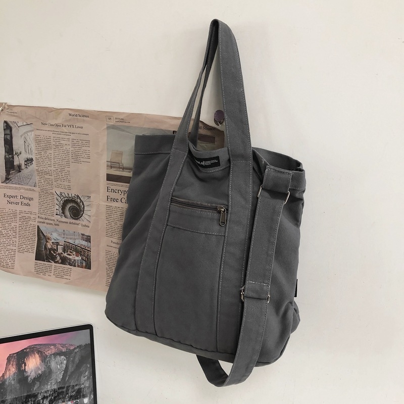 Muška platnena crossbody torba — platno, jednobojni uzorak, Canvas Crossbody Tote, Rui Camp