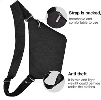 Muška anti-theft crossbody messenger torba s unutarnjim dijelom, platneno tijelo, poliester podstava, urban stil jednostavnosti