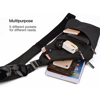 Muška anti-theft crossbody messenger torba s unutarnjim dijelom, platneno tijelo, poliester podstava, urban stil jednostavnosti