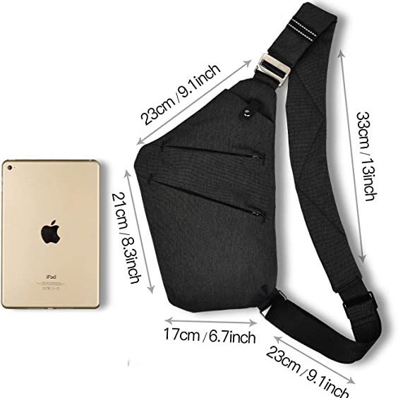 Muška anti-theft crossbody messenger torba s unutarnjim dijelom, platneno tijelo, poliester podstava, urban stil jednostavnosti