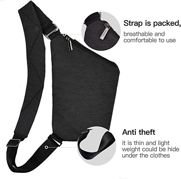 Muška anti-theft crossbody messenger torba s unutarnjim dijelom, platneno tijelo, poliester podstava, urban stil jednostavnosti