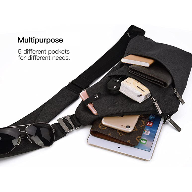 Muška anti-theft crossbody messenger torba s unutarnjim dijelom, platneno tijelo, poliester podstava, urban stil jednostavnosti