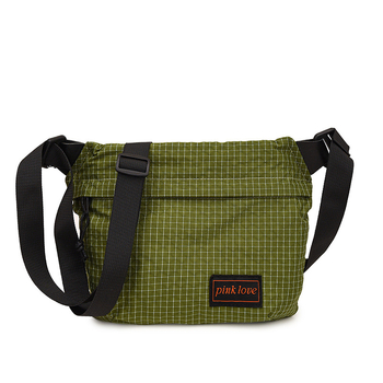 Muška crossbody torba, ultra lagana, najlon, karirani uzorak, poliester podstava, ulični stil