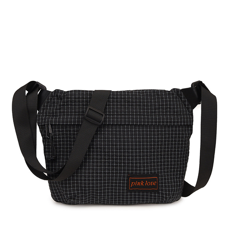 Muška crossbody torba, ultra lagana, najlon, karirani uzorak, poliester podstava, ulični stil