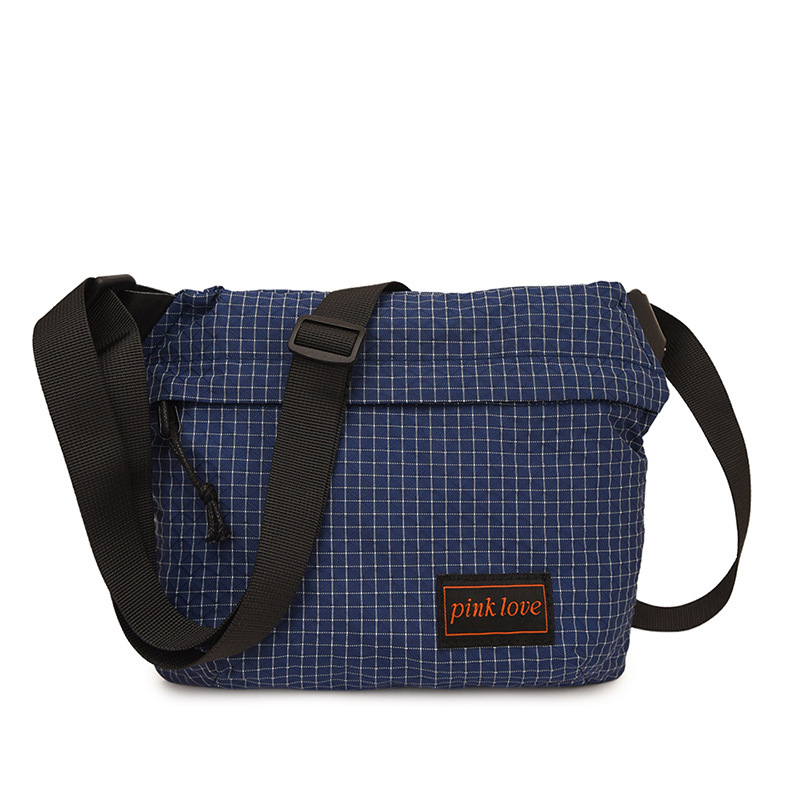 Muška crossbody torba, ultra lagana, najlon, karirani uzorak, poliester podstava, ulični stil