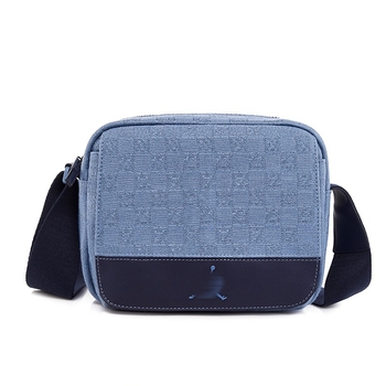 Muška PU crossbody torba – vodootporna, ultra lagana, antibakterijska; uzorak s motivom znakova; podstava poliester; može primiti 10-inčni laptop