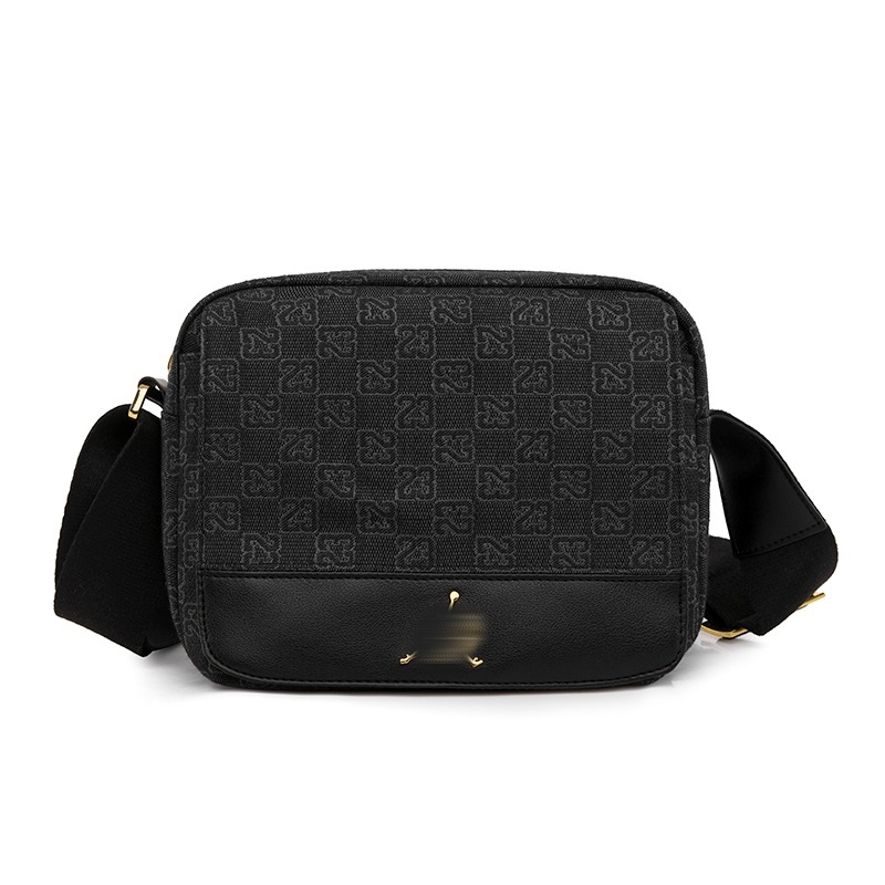 Muška PU crossbody torba – vodootporna, ultra lagana, antibakterijska; uzorak s motivom znakova; podstava poliester; može primiti 10-inčni laptop