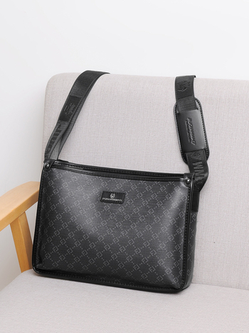 Muška crossbody torba - PVC, karirani uzorak, kompatibilna s 12-inčnim prijenosnim računalom, otporna na habanje, poslovni stil putovanja