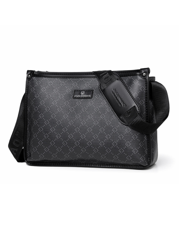 Muška crossbody torba - PVC, karirani uzorak, kompatibilna s 12-inčnim prijenosnim računalom, otporna na habanje, poslovni stil putovanja