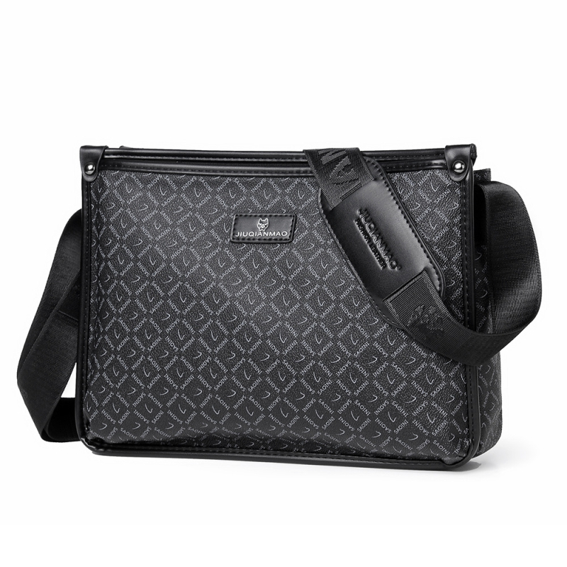 Muška crossbody torba - PVC, karirani uzorak, kompatibilna s 12-inčnim prijenosnim računalom, otporna na habanje, poslovni stil putovanja