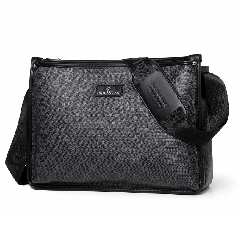 Muška crossbody torba - PVC, karirani uzorak, kompatibilna s 12-inčnim prijenosnim računalom, otporna na habanje, poslovni stil putovanja
