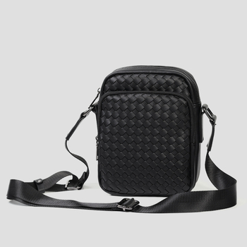 Muška PU torba preko ramena, street trend stil, poliesterska podstava, kompatibilna s 8-inčnim prijenosnikom, svakodnevna upotreba