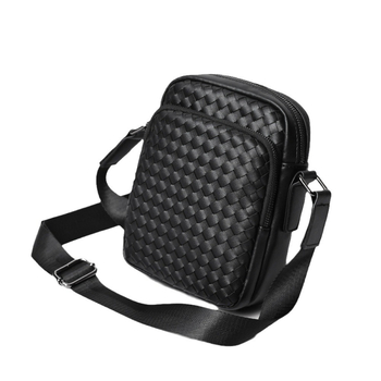 Muška PU torba preko ramena, street trend stil, poliesterska podstava, kompatibilna s 8-inčnim prijenosnikom, svakodnevna upotreba