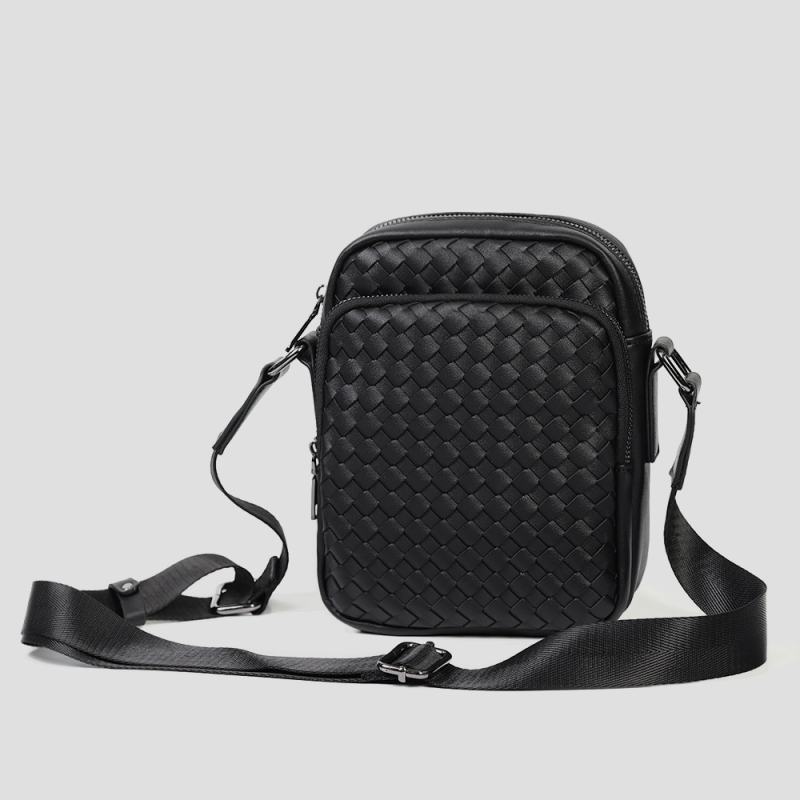 Muška PU torba preko ramena, street trend stil, poliesterska podstava, kompatibilna s 8-inčnim prijenosnikom, svakodnevna upotreba