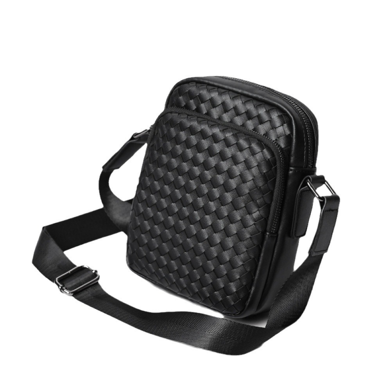 Muška PU torba preko ramena, street trend stil, poliesterska podstava, kompatibilna s 8-inčnim prijenosnikom, svakodnevna upotreba