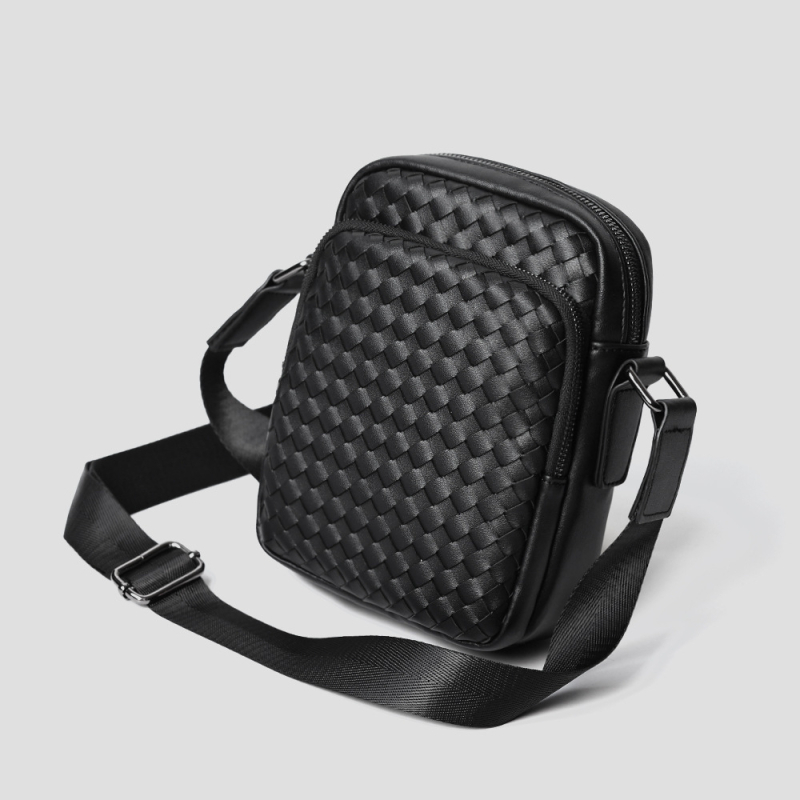 Muška PU torba preko ramena, street trend stil, poliesterska podstava, kompatibilna s 8-inčnim prijenosnikom, svakodnevna upotreba