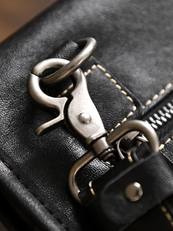 Muška crossbody torbica od prave kože, gradski minimalistički stil, podstava od teleće kože