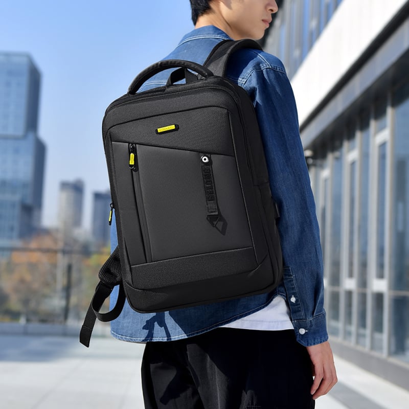Muški poslovni ruksak velikog kapaciteta, urbanistički minimalistički stil, pogodan za 15-inčni prijenosno računalo (Kapacitet 20–35L, 15-inčni laptop, Oxford tkanina, trake s zračnim jastukom)