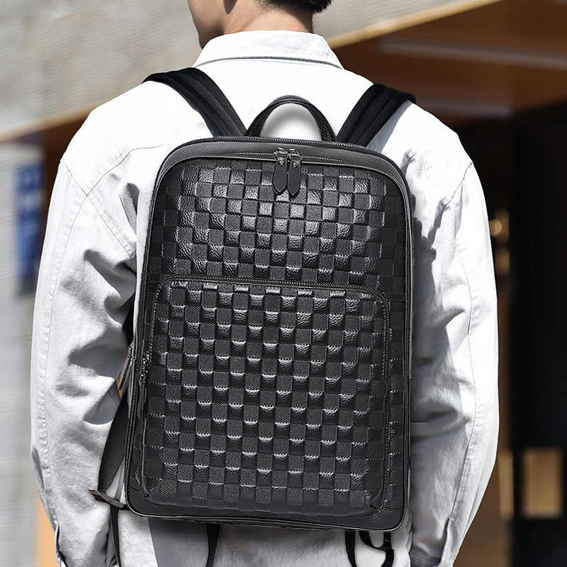 HEMR kožni poslovni ruksak, unisex, velika kapaciteta 20–35 L, koža prvog sloja krave, unutarnja najlonska podstava, zakrivljene naramenice, pogodan za poslovna putovanja