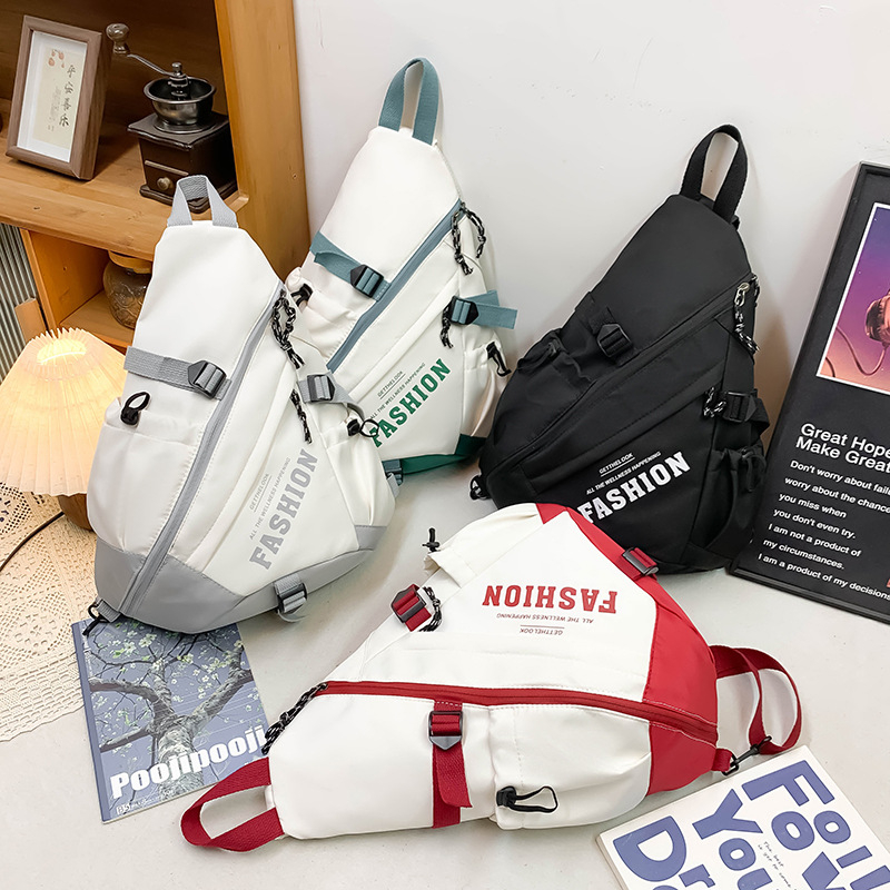 Haonna muška crossbody torba – najlon, poliester podstava, geometrijski uzorak, prozračna, ultra lagana, ljeto 2025