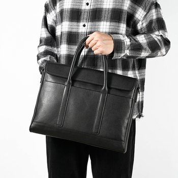 Muška kožna poslovna torba za prijenosno računalo, koža prvog sloja, otporna na habanje, proširiva, pogodna za poslovna putovanja
