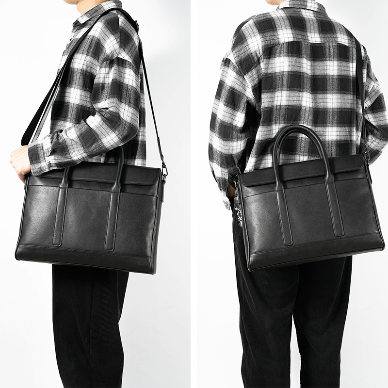 Muška kožna poslovna torba za prijenosno računalo, koža prvog sloja, otporna na habanje, proširiva, pogodna za poslovna putovanja